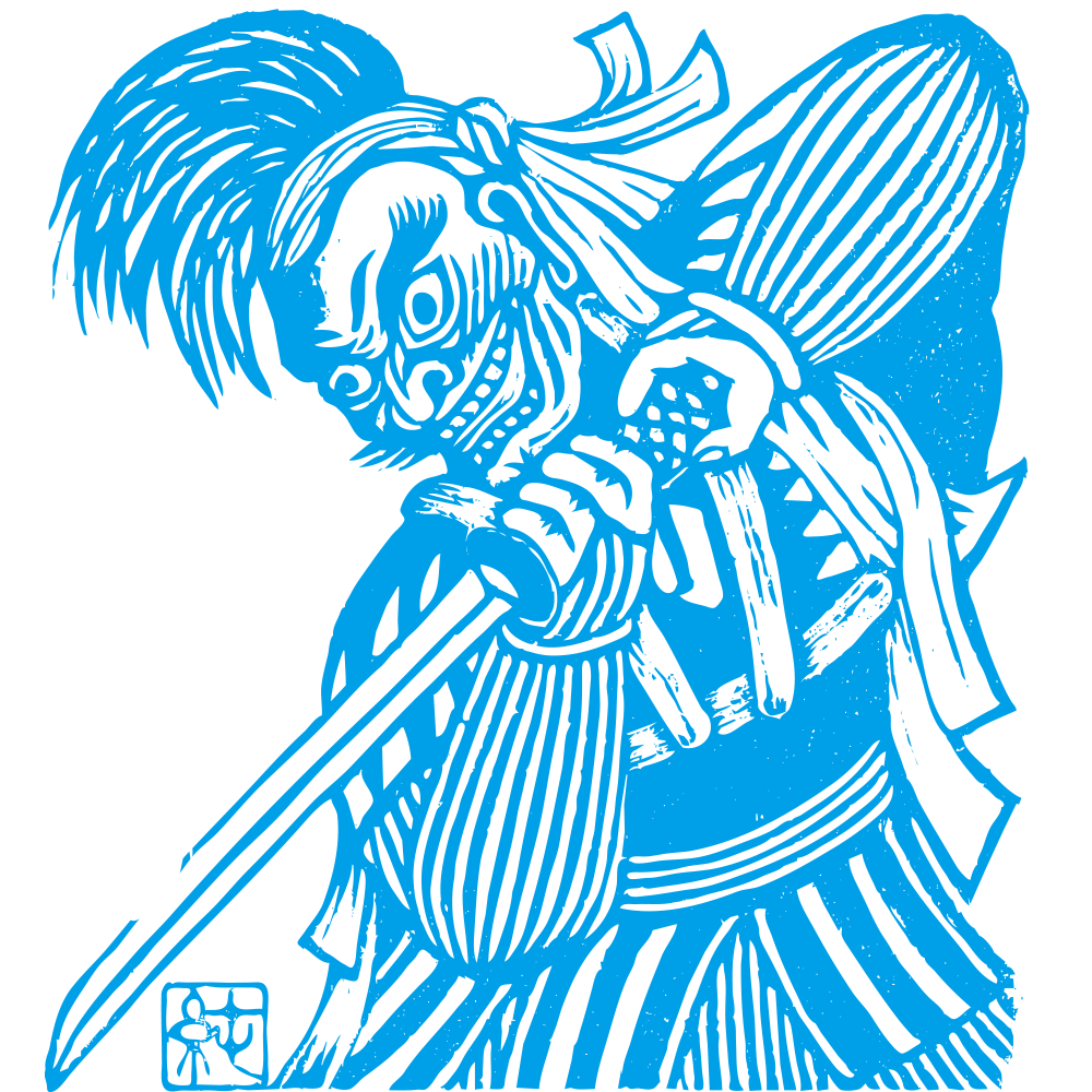 奥六のラベルに描かれた川西大念佛剣舞のイラスト